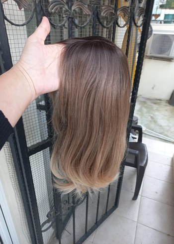 Koyu kumral ombreli peruk - Görsel 5