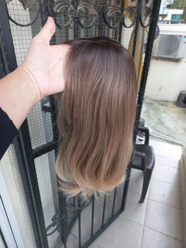 Koyu kumral ombreli peruk - Görsel 5