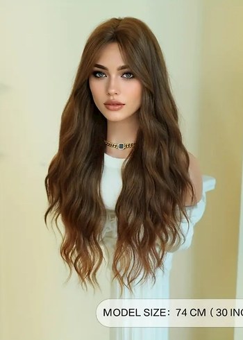 Kizil karamel yansımali dalgali peruk - Görsel 5