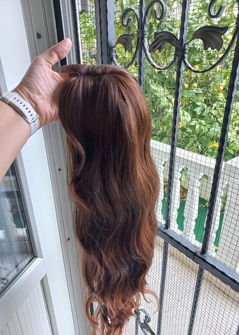 Kizil karamel yansımali dalgali peruk - Görsel 8