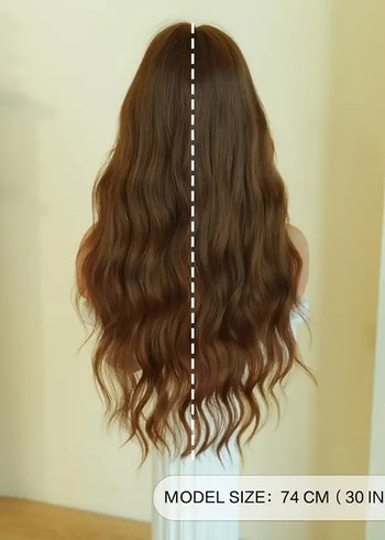 Kizil karamel yansımali dalgali peruk - Görsel 6