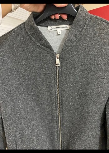 Gri Fermuarlı Midi Kot Ceket - Görsel 2