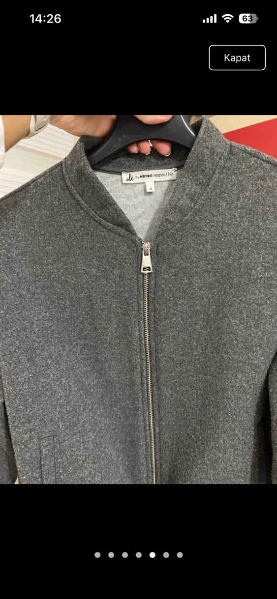 Gri Fermuarlı Midi Kot Ceket - Görsel 2