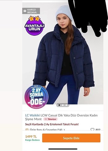 Koyu Mavi Kadın Kısa Denim Kış Ceketi - Görsel 4