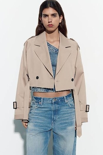 Zara kısa trençkot