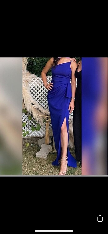 Trendyol & Milla Saks mavisi uzun abiye elbise
