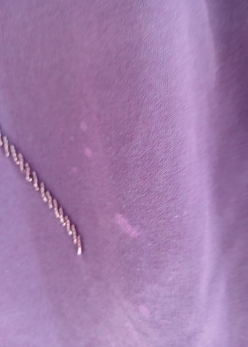 Mor Nakışlı V Yaka Uzun Kollu Bluz - Görsel 3