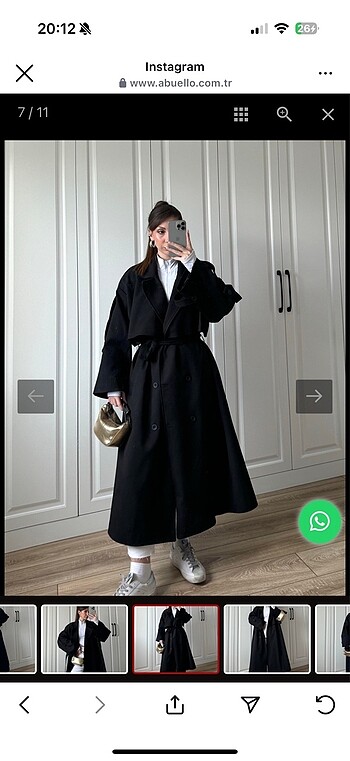 Siyah oversize trençkot