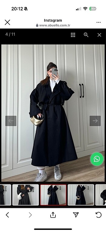 universal Beden Siyah oversize trençkot