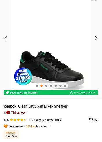 Reebok Clean Lift Siyah Erkek Sneaker