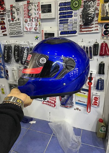 Beyaz Baskılı Motosiklet Kaskı - Görsel 3