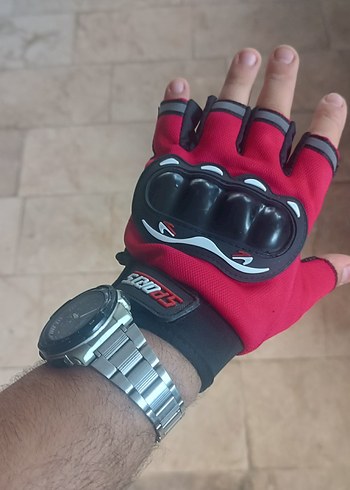 Diger Erkek Kırmızı Biker Eldiven