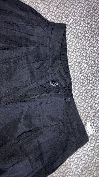 Stradivarius STRADİVARİUS SİYAH KETEN PANTOLON