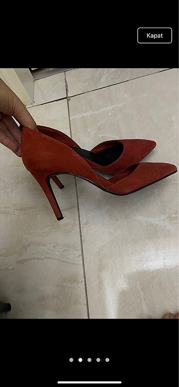 Bershka Kırmızı süet stiletto