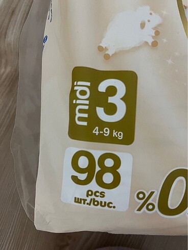 3 Beden: 4-9 kg Beden Molfix pure soft bebek bezi 3 numara
