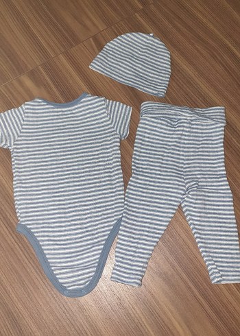 LCW mavi Çizgili Erkek Bebek Takımı - Görsel 3