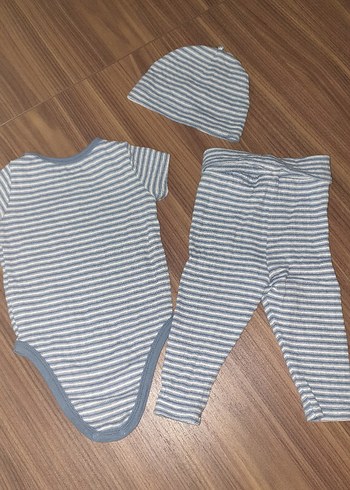 LCW mavi Çizgili Erkek Bebek Takımı - Görsel 2