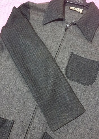 Kaşe Fermuarlı Kadın Ceket - Görsel 7