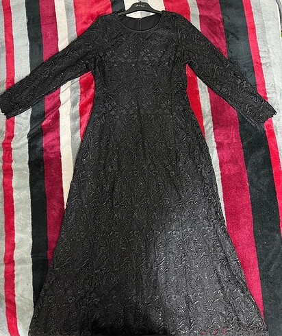 Siyah Simli Abiye Elbise