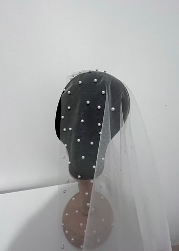 İnci Detaylı Drape Gelin Duvağı - Görsel 2