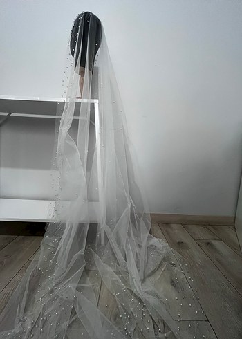 İnci Detaylı Drape Gelin Duvağı - Görsel 3