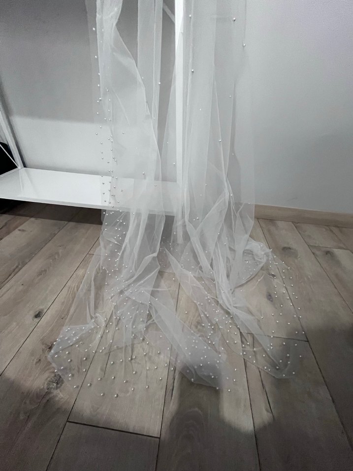 İnci Detaylı Drape Gelin Duvağı - Görsel 4