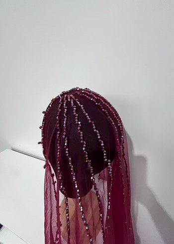 Bordo Drapeli Düğün Aksesuarı - Görsel 2