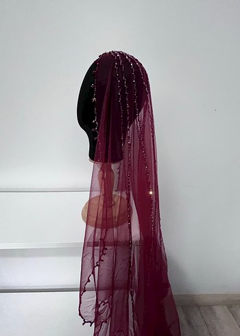 Bordo Drapeli Düğün Aksesuarı - Görsel 4