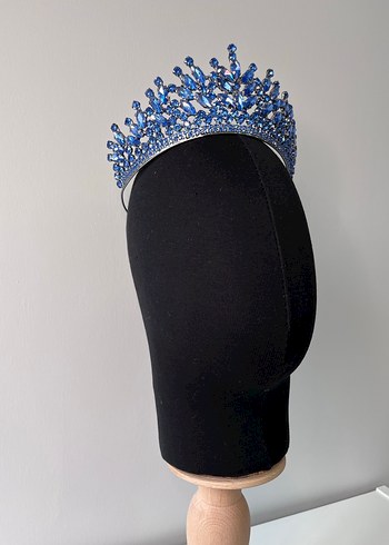 Lacivert Parlak Taşlı Gotik Taç - Görsel 2
