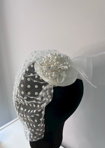 İnci Detaylı Beyaz Düğün Aksesuarı - Görsel 2