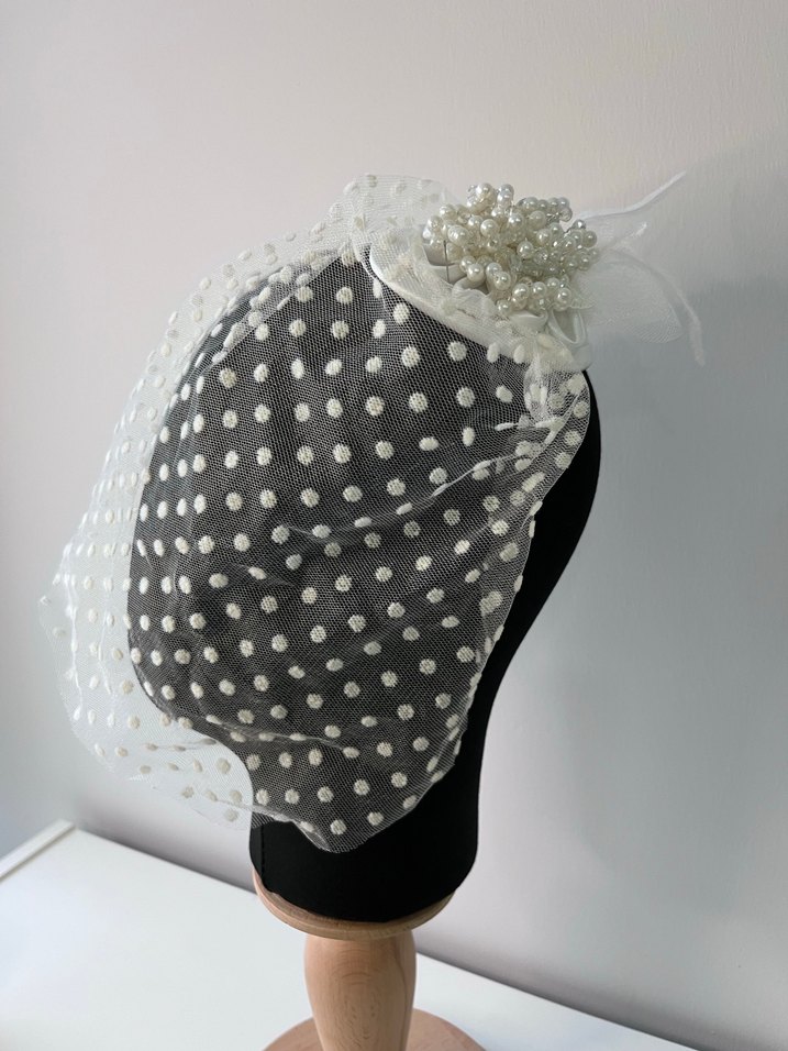 İnci Detaylı Beyaz Düğün Aksesuarı - Görsel 4