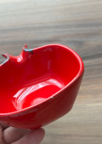 Kırmızı Nar Figürlü 3'lü Seramik Kase - Görsel 4