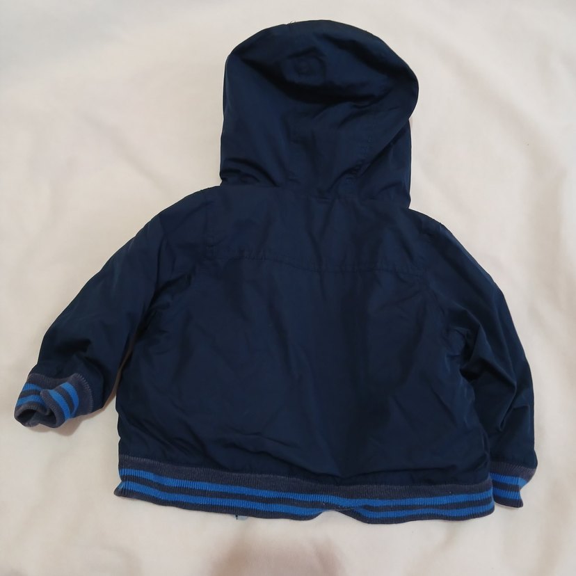 Kapüşonlu Koyu Mavi Erkek Çocuk Ceket - Görsel 2