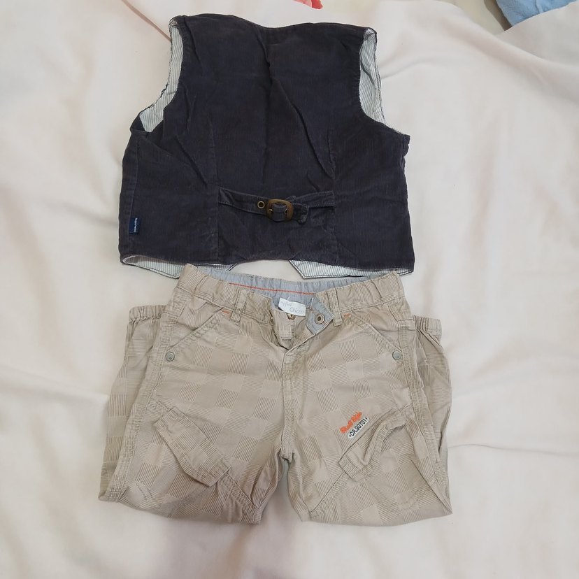 Gri Denim Yelekli Bebek Erkek Takım - Görsel 2