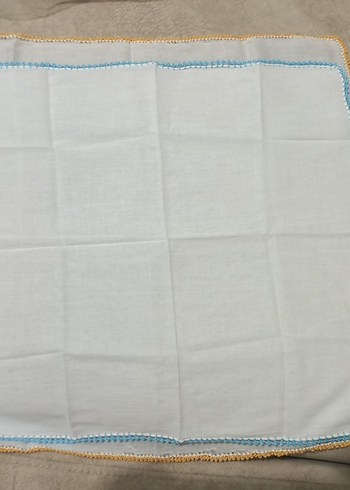 İşlemeli Beyaz Pamuklu bebek-agiz mendili - Görsel 2