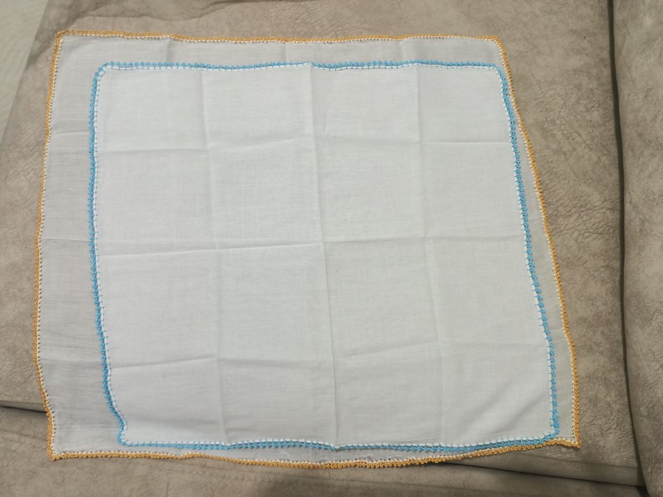 İşlemeli Beyaz Pamuklu bebek-agiz mendili - Görsel 2