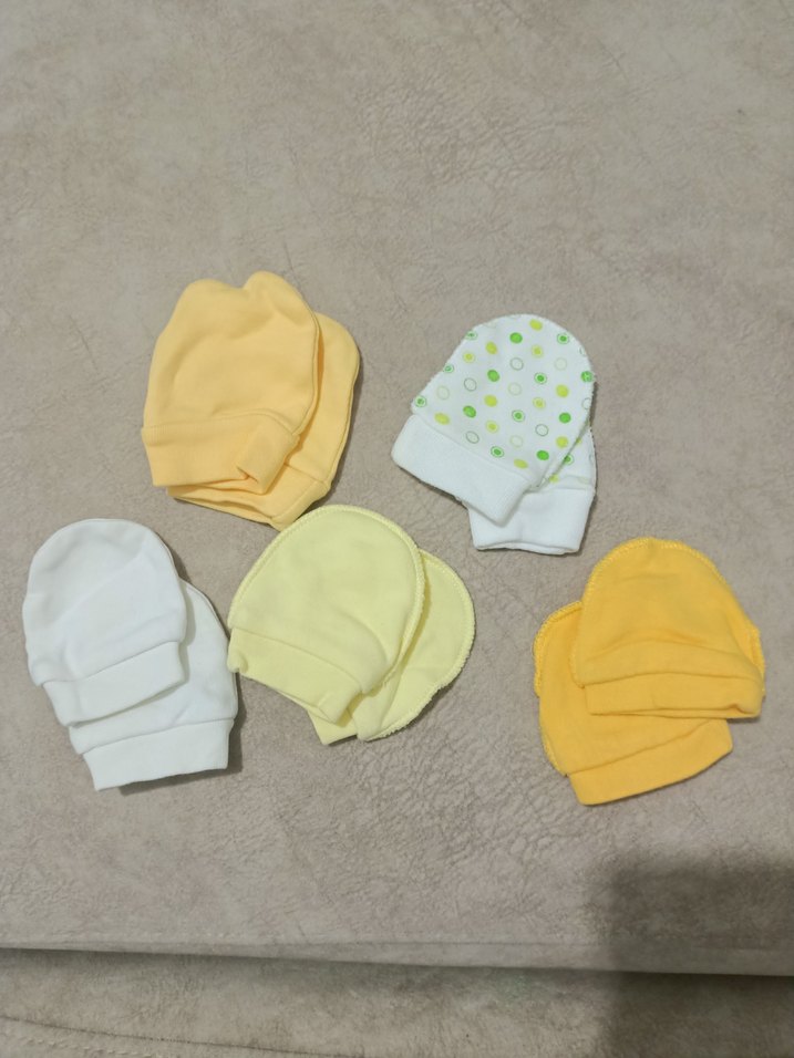 yenidogan bebek İçin Pamuk Örme Eldiven 5 cift - Görsel 3