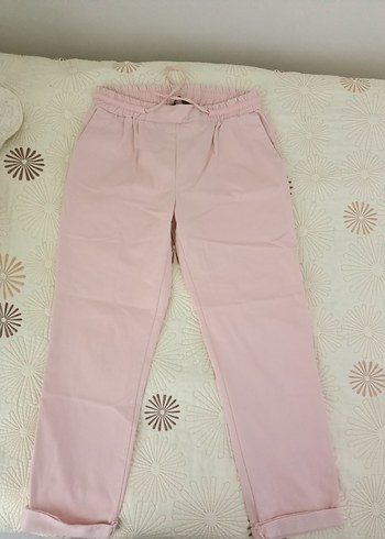 Kadın Pembe Pamuk Rahat Kesim Pantolon - Görsel 2