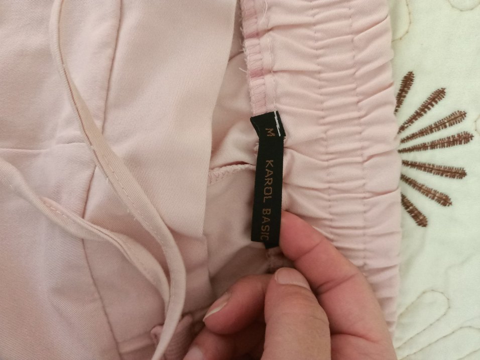 Kadın Pembe Pamuk Rahat Kesim Pantolon - Görsel 4