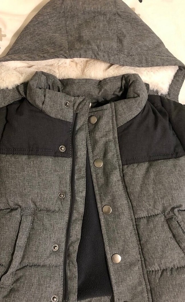 H&M 
Düğmeli Gri Erkek bebek Mont - Görsel 2