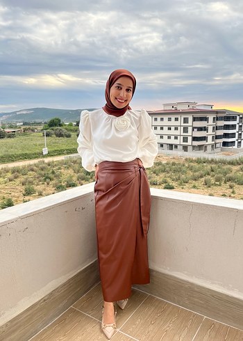 Drapeli Camel Midi Etek
