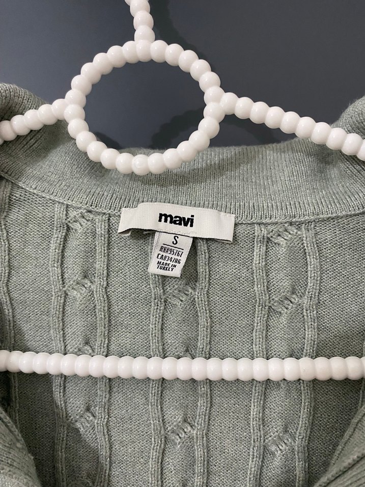 Gri Kısa Kollu Örgü Kadın Kazak - Görsel 4