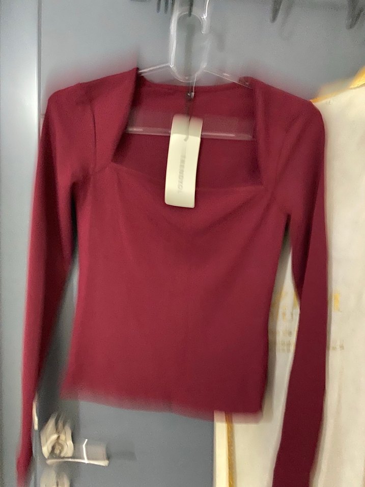 Bordo V Yakalı Kadın Bluz - Görsel 2