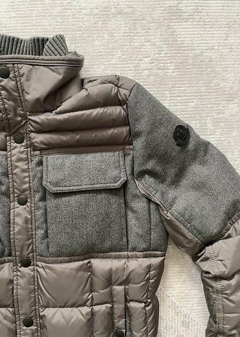 Orijinal Moncler Yün Detaylı (Mixed Media) Gri Erkek Mont - Görsel 3