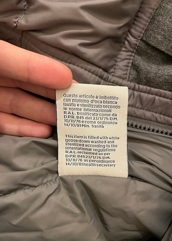 Orijinal Moncler Yün Detaylı (Mixed Media) Gri Erkek Mont - Görsel 5