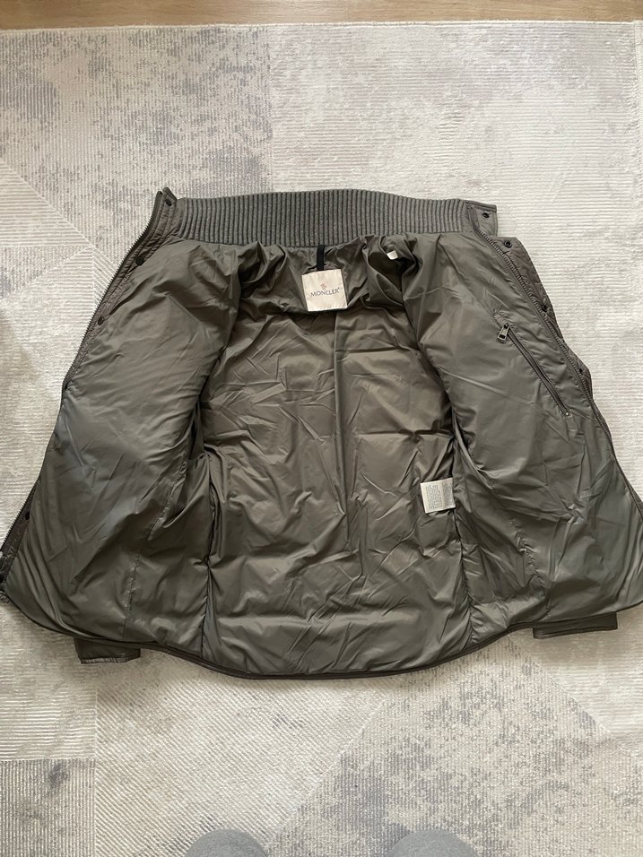 Orijinal Moncler Yün Detaylı (Mixed Media) Gri Erkek Mont - Görsel 4