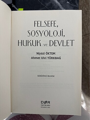  Niyazi Öktem Felsefe, Sosyoloji, Hukuk ve Devlet