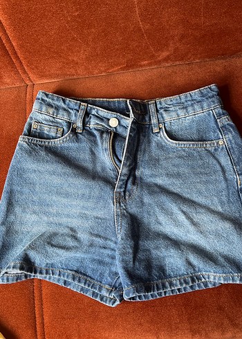 Defacto Acik Mavi Yuksek Bel Denim Sort