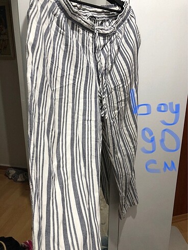 LC Waikiki Gri çizgili yazlık pantolon