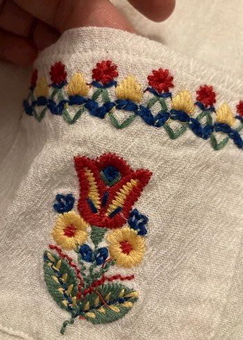 Nakışlı Detaylı Şile Bezi Elbise - Görsel 2